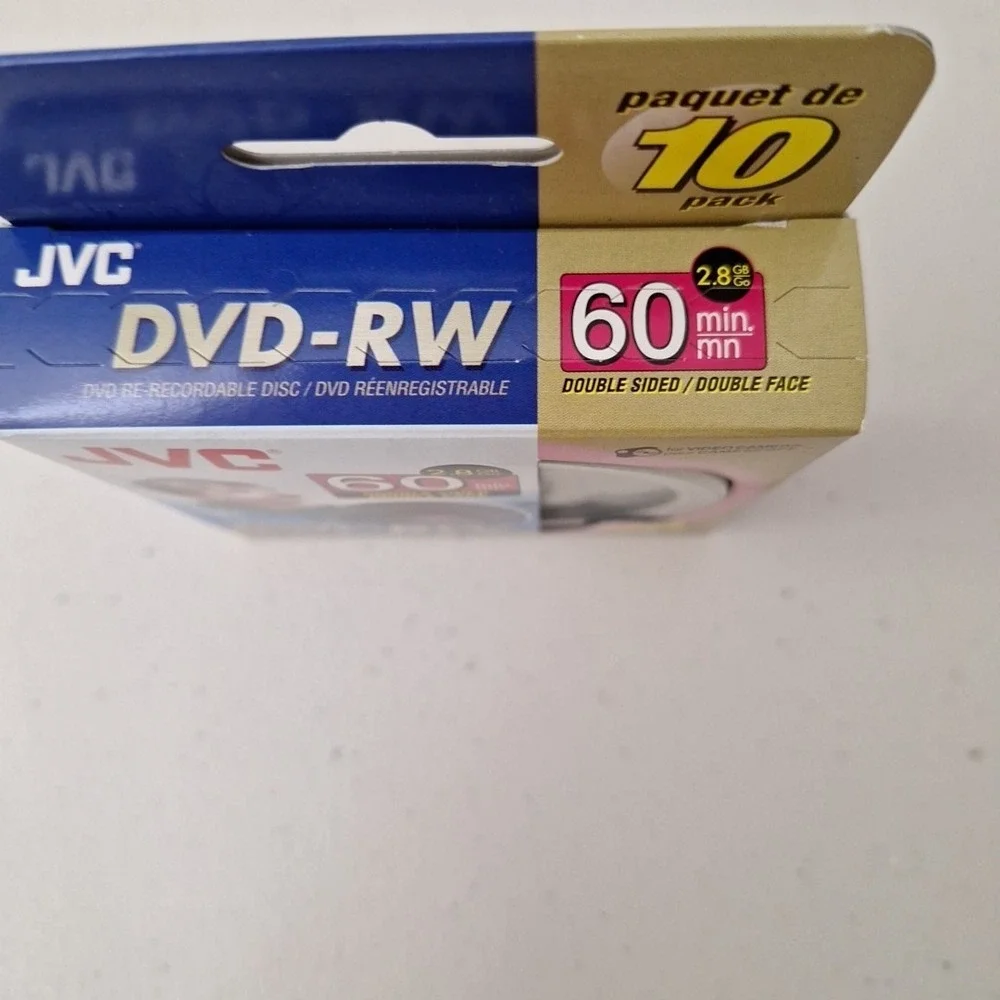 JVC DVD-RW 60 Min 2.8GB/Go‎ Set of 10 - NEW SEALED